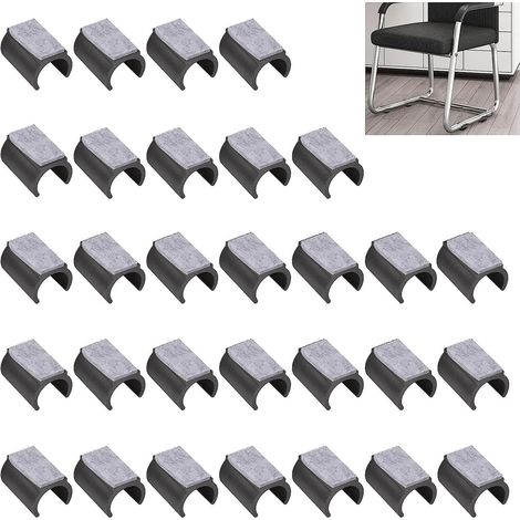 Lot de 30 Coussins de Chaise en Plastique avec Patins en Feutre – Manchons de Protection antidérapants en Forme de U pour Pieds de Chaise Ronds (1/5)