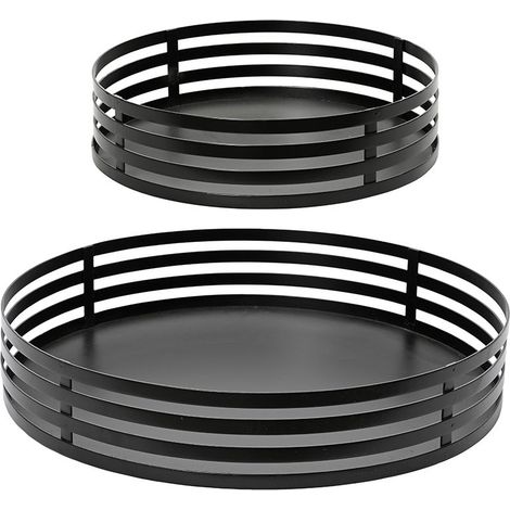 Juego bandejas de hierro negro ø38 y ø28 cm, 2 uds (1/2)