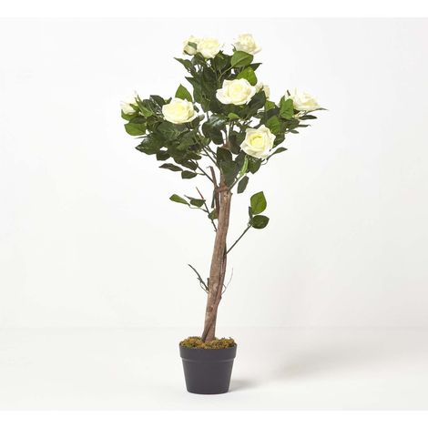 HOMESCAPES Kunstbaum Weiß 'Rosenbaum', 90 cm