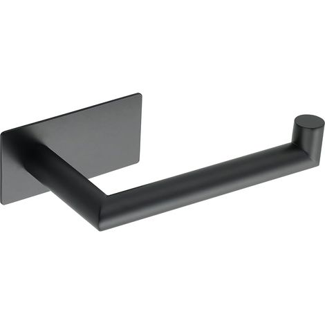 Porte Rouleau Papier Toilette, Longueur 16.8 CM, Porte Papier Toilette sans Percage pour Salle de Bain/Cuisine, en Acier Inoxydable SUS 304, Durable et Pratique, Noir (1/5)