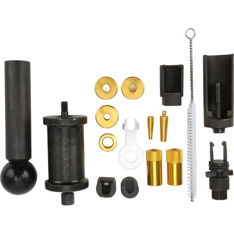 Kit d'outils de 18 pièces pour l'extraction et la pose d'injecteurs FSI, compatible avec les moteurs essence 1.2, 1.4, 1.6, 1.8, 2.0, 3.0, 3.2, 3.6 et 4.0 FSi, TFSi et TSi. (1/5)