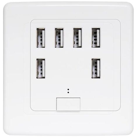 prise murale universelle USB, 6 ports intégrés, panneau de charge 220V 4A, charge rapide (1/5)