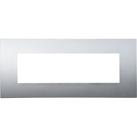 Placca Plastica ETTROIT Serie Venus 7 Posti/Moduli 507 Compatibile Con Vimar Arke, 14 Colori Disponibili (Grigio/Silver)