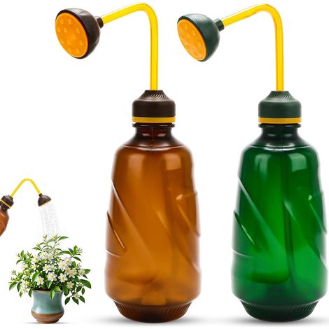 Lot de 2 petits arrosoir pour plantes - Avec tête d'arrosage à 360° - Pour plantes sensibles, bonsaï, culture en intérieur - 0,45 l (1/5)