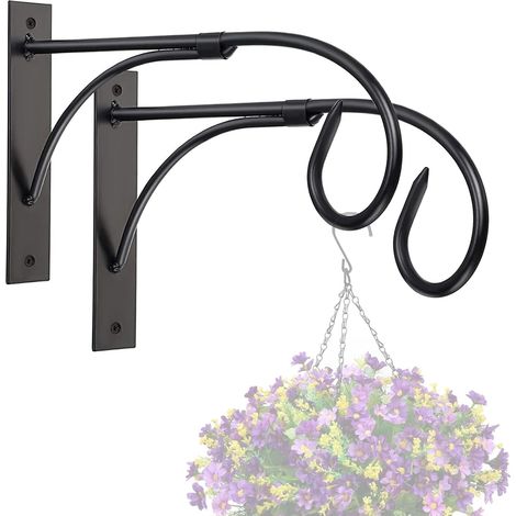 Filiyano-Crochets muraux pour plantes, crochets de suspension de 28 cm, crochets décoratifs robustes en métal rouillé pour suspendre lanternes (1/4)