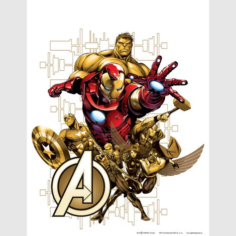 Sticker - Marvel Avengers Golden - 65x85 cm