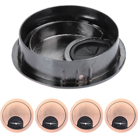 5 pièces cache-câbles en alliage de zinc pour bureau, ouverture 50mm, couleur bronze antique (1/5)