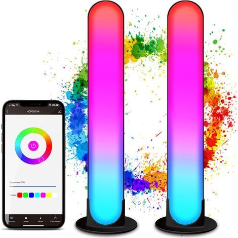 Lumière d'ambiance à LED, bande LED Bluetooth RVB CGN avec 16 millions de couleurs et synchronisation musicale, table lumineuse décorative intelligente pour les jeux avec plusieurs effets de bande LED (1/5)