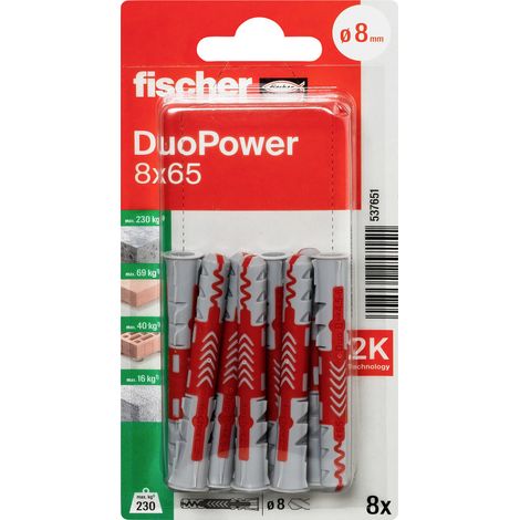 Fischer 537651 DuoPower 8 x 65 K NV Dübel 65 mm 8 mm 1 Set (1/5)