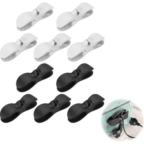 10 Pièces Organisateur de Cables, Attache Cable Adhésif, Organisateur De Câbles Électriques De Cuisine, pour Cuiseur à riz, Mélangeur, Cafetière, Appareils de Cuisine, Equipements de Bureau (1/5)