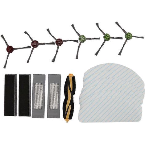 Kit d'accessoires de rechange compatible avec l'aspirateur robot Yeedi Vac 2pro : brosse principale latérale avec filtre et jeu de lingettes nettoyantes intelligentes. WHBYV (1/4)