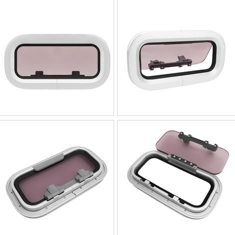 Fenêtre de hublot de bateau en alliage d'aluminium robuste, résistant aux UV, étanche, ouverture intérieure carrée, hublot pour Yacht RV (1/5)