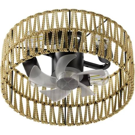 Ventilateur Plafonnier LED Compact avec Lampe, 5 Pales, 4 Douilles E27, Éclairage 13W, Diamètre 30 cm, Ventilateur de Plafond pour Salon Chambre Bureau (1/5)