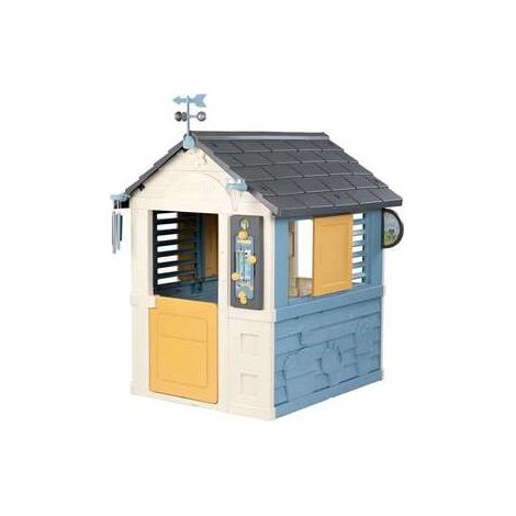 Smoby - Casa de las 4 Estaciones - Casita infantil - Actividades lúdicas de tema Meteorología - Medir viento, lluvia, temperatura - Campanilla
