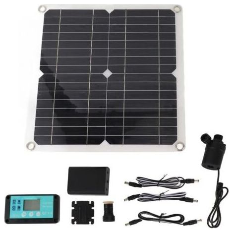 50-W-Solarwasserpumpe – 22-W-Solarpanel – 800 l/h Fördermenge – 5 m Förderhöhe – QC3.0 MPPT-Regler – 12 V DC (1/5)