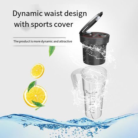 1 color: Black Material: ABS Mini citrus juicer, juicer cup, electric fruit press (1/5)