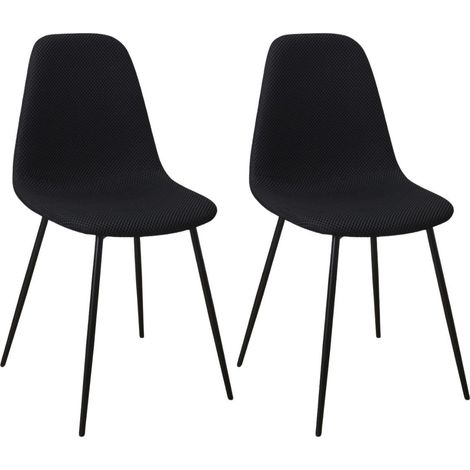 Lot de 2 chaises en tissu texturé maille 3D noir - ELECTRON (1/5)