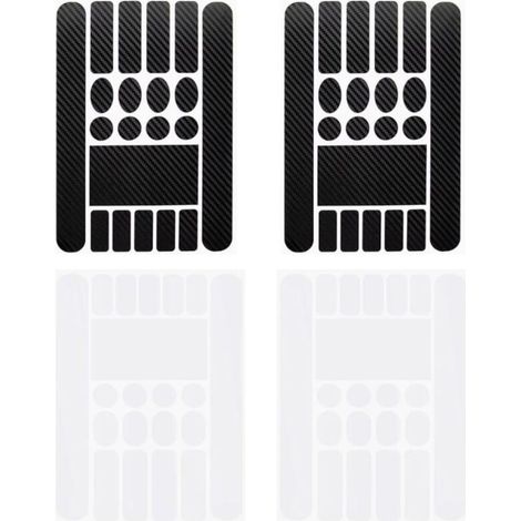 Rahmenschutzfolie für Fahrräder – 4 Stück, transparentes PVC, kratzfest, mattschwarze Carbon-Optik, kompatibel mit Mountainbikes/Citybikes/Rennrädern