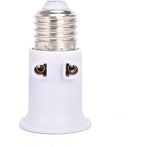 Adaptateur de douille E27 ignifugé avec prise européenne - Blanc (1/3)