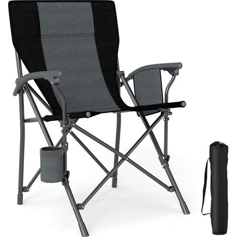 Silla de camping plegable con portavasos, capacidad de 160 kg