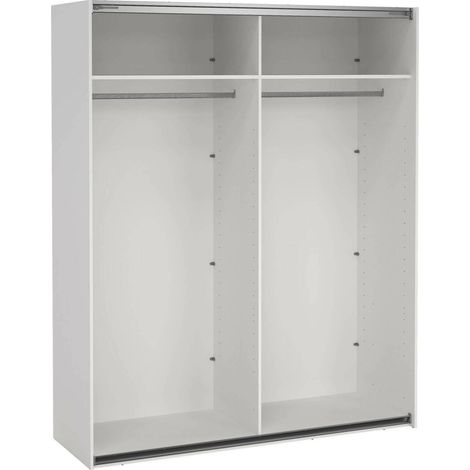 Dmora - Armadio multiuso grande Hagupit, Mobile multifunzionale, Mobiletto scarpiera, Guardaroba porta scarpe, 179x62 h220 cm, Bianco