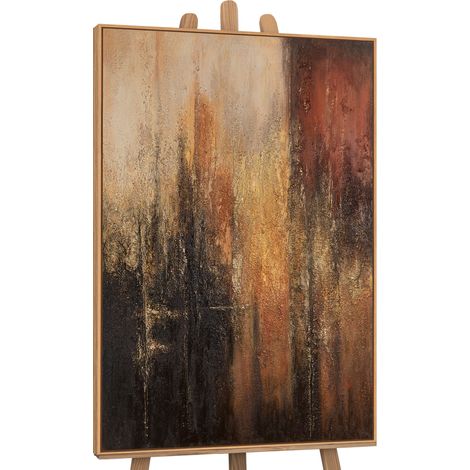 Gemälde Vertikalen der Zeit Rahmen Eichefarben 120x80 cm (1/5)