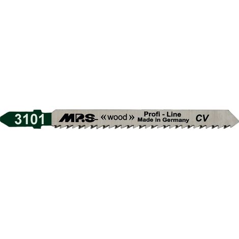 Lame de scie sauteuse de marque MPS 3101, paquet de 5, chrome vanadium, coupe nette dans le bois.