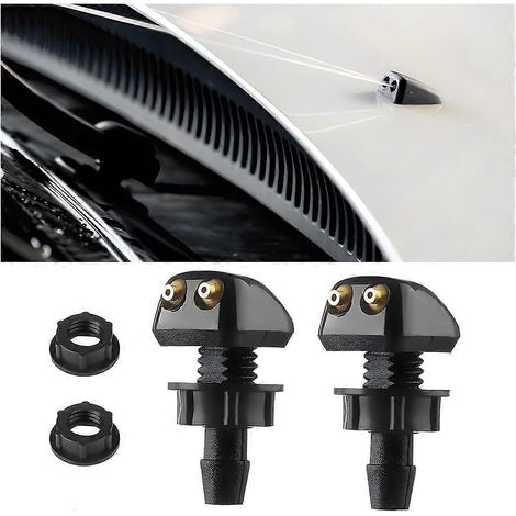 Lot de 2 buses de lave-glace avant pour voiture, petites buses universelles pour essuie-glaces de pare-brise, lave-glace de voiture (1/4)