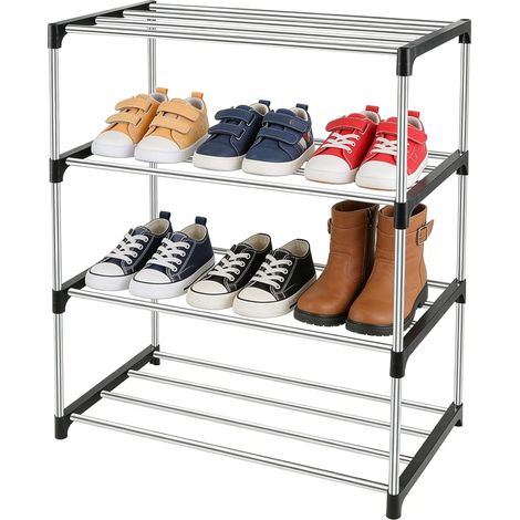 Zapatero metálico apilable de 4 niveles (1/5)
