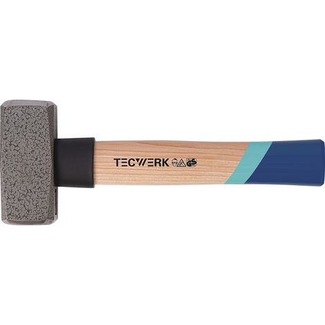Marteau à panne fendue Tête-G.1000g Manche Hickory Douille de protection TECWERK