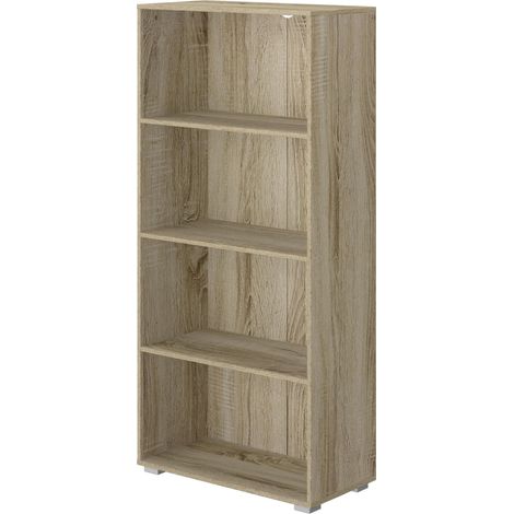 King Home LIBRERIA A QUATTRO RIPIANI 60x30x130h cm rovere (1/4)