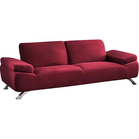 Divano 3 posti in microfibra Rosso - POLKA (1/2)