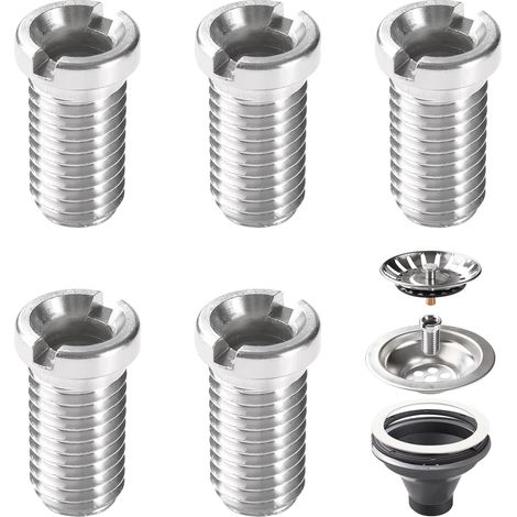 5 Pièces Vis M12, Tête 15mm, Acier Inoxydable, Pour Bouchon Crépine Évier Cuisine (1/5)