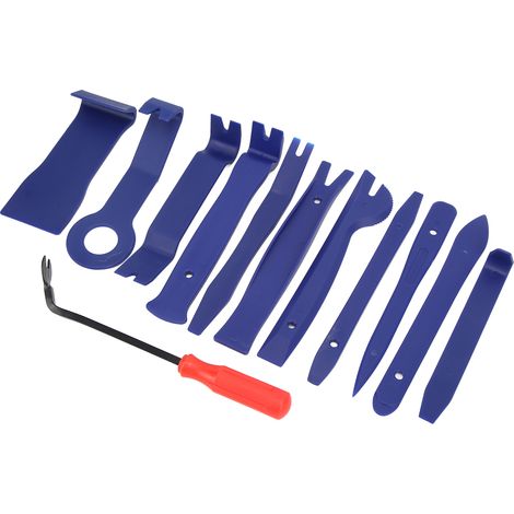 Kit 12 pièces Outils de Démontage Auto Garniture Anti-Rayures avec 6in Démonteur Agrafes Rouge Sac Oxford (1/5)