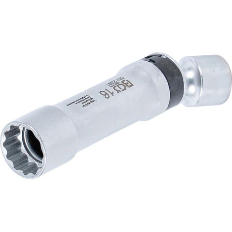 Zündkerzen-Gelenkeinsatz Zwölfkant mit Haltefeder Antrieb Innenvierkant 10 mm (3/8") SW 16 mm