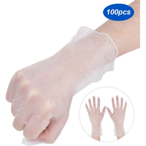 50 paires/boîte de gants jetables en PVC transparents, sûrs et à usage unique pour un usage quotidien au travail (taille XL). (1/5)