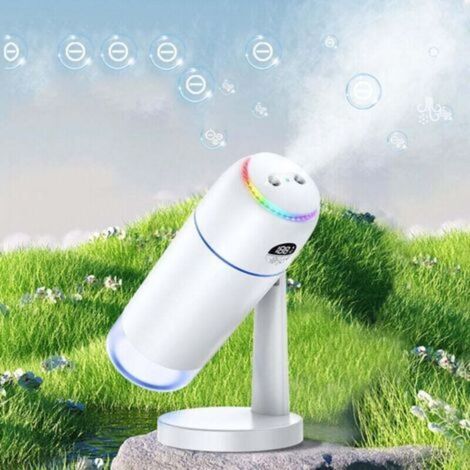 Dual Nozzle Humidifier 500ML Large Capacity Quiet Energy Saving Anti-drying with Holder for Car Office Desk (1/4)