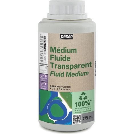 Médium fluide - Transparent - Peinture acrylique - Pouring - Pébéo - 475ml