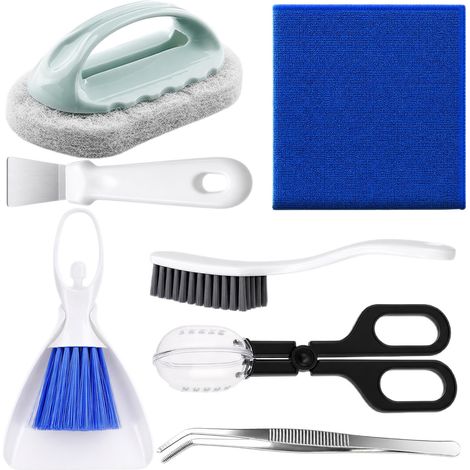 Kit de Nettoyage 7 en 1 pour Terrarium Reptile, Mini Balai, Brosse, Pince Alimentation, Curette, Racloir et Chiffon, Outils d'Entretien Bac (1/5)