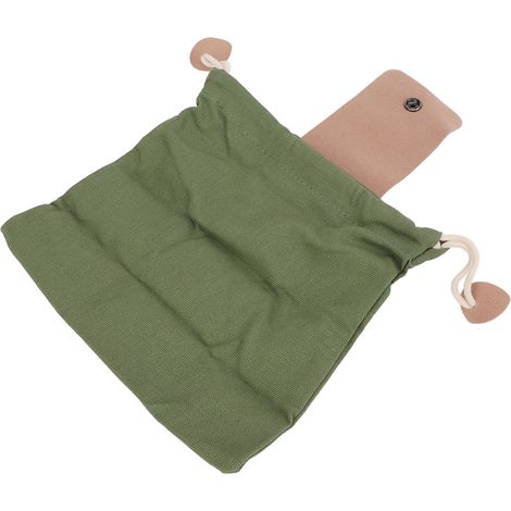 Sac de Récolte en Toile et Cuir PU, Poche à Fruits pour Jardin, Sac à Outils de Randonnée à Clip Ceinture, Vert (1/5)