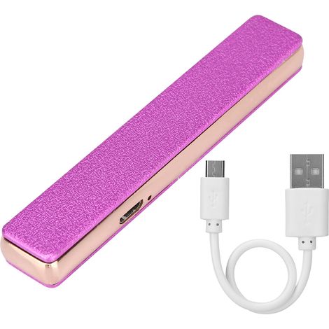Briquet USB rechargeable violet pour cigarette, allume-cigarette électrique à fil incandescent, recharge via USB, modèle portable. (1/5)
