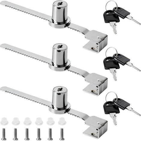 3 Pcs Verrous pour Vivarium à Reptiles, Verrou Porte Coulissante, Verrou Placard Serrure Casier pour vitrines de terrariums armoires d'exposition en verre, avec clés (1/5)