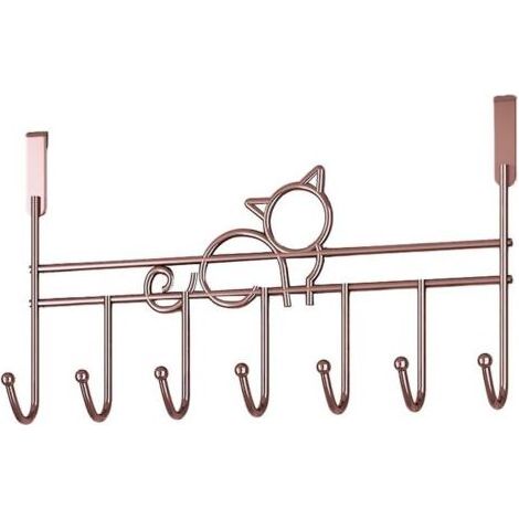 Türhaken, Türhaken mit rundem Hakendesign, stabiler, katzenförmiger Türhaken mit 7 Haken, Türhaken für Wohnzimmer, Badezimmer (1/5)