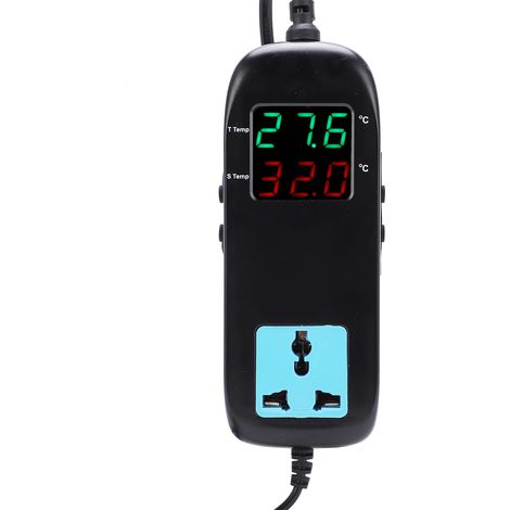 Digitalthermostat mit Digitalanzeige, intelligentem elektronischem Temperaturregler, europäischem Stecker. (1/5)