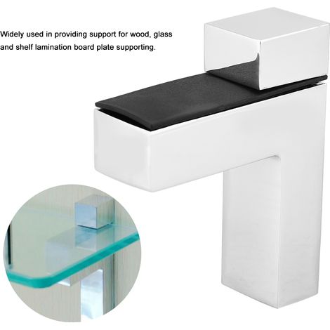 Lot de 4 crochets type F fixes pour support étagère murale verre bois plateau (01) (1/5)