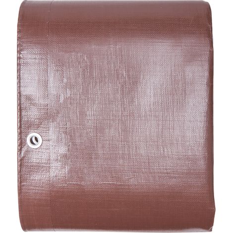 VEVOR Telo Impermeabile 16 Mil 609,6 x 1219,2 cm, Telo di Copertura in Plastica Impermeabile, Telo Multiuso per Esterni con Occhielli Bordi Rinforzati per Camion, Camper, Barca, Campeggio (Marrone)
