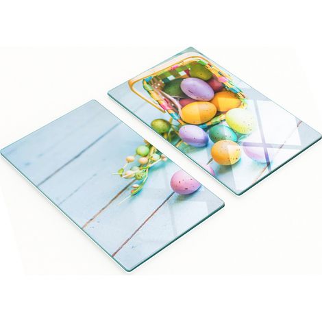Tableros de vidrio decorativos multifuncionales con forma de huevos de Pascua, 2x30x52 cm.