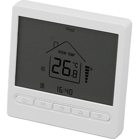 Digitales Thermostat mit ABS-Display und präziser Temperaturregelung, 220-V-Wechselstromthermostat für Fußbodenheizungen im Wohnbereich (1/5)