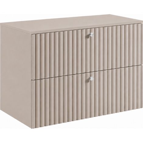 Mobile bagno Bello 80 cm, cashmere, piano cashmere, maniglie argentate (1/5)