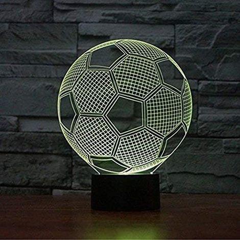 3D Illusion Football Lampe, Soccer LED Table Desk Decor 7 Couleurs Touch Control USB alimenté Lampe de Décoration de Fête, Visuelle 3D pour La Décoration Intérieure Cadeaux D'anniversaire De Noël (1/5)